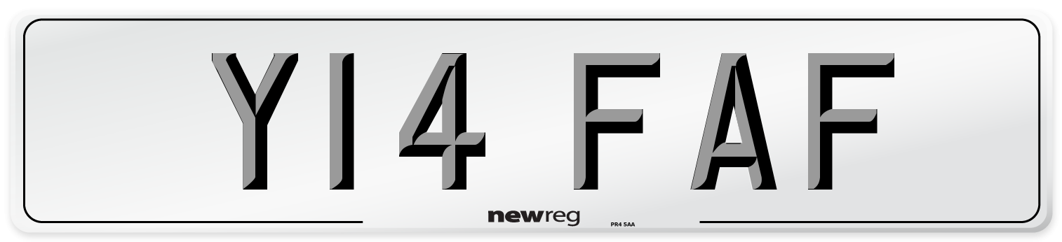 Y14 FAF Number Plate from New Reg